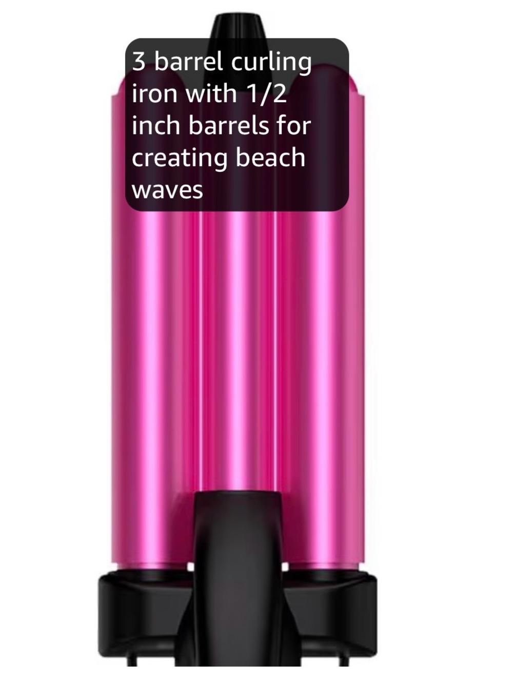 3-Barrel Pink Beach Wave Curling Iron - Fast Styled Waves